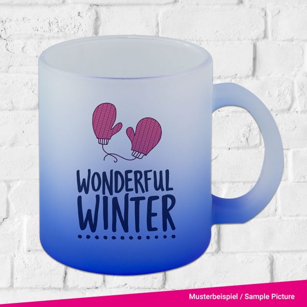 Sublimation Tasse Frosted mit Farbverlauf Beispiel