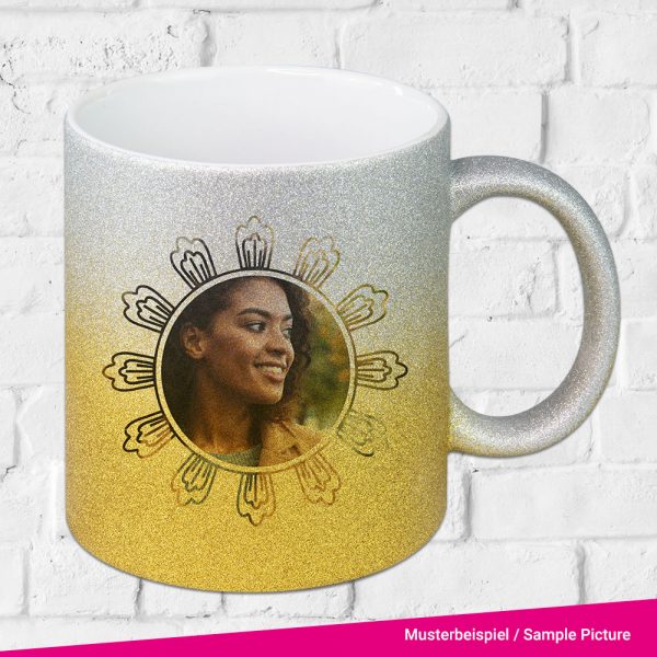 Sublimation Glitzer Tasse Verlauf – Beispiel