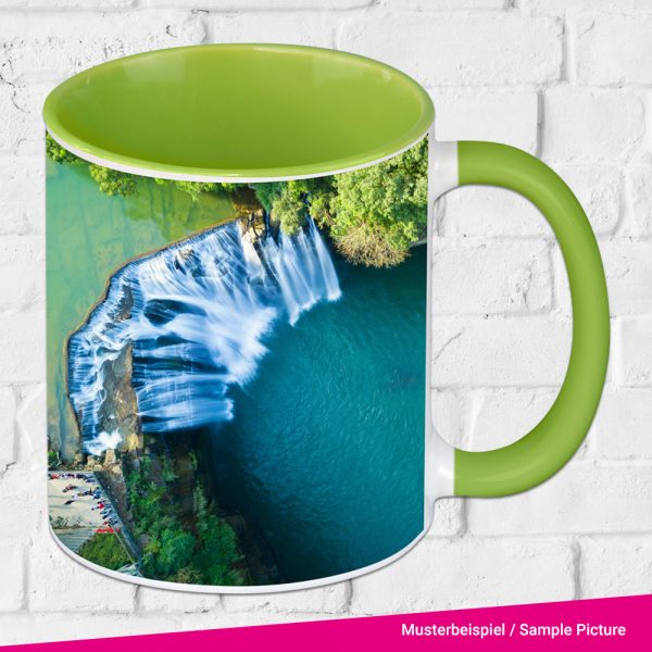 Sublimation Tasse innenteil und Henkel bunt Beispiel