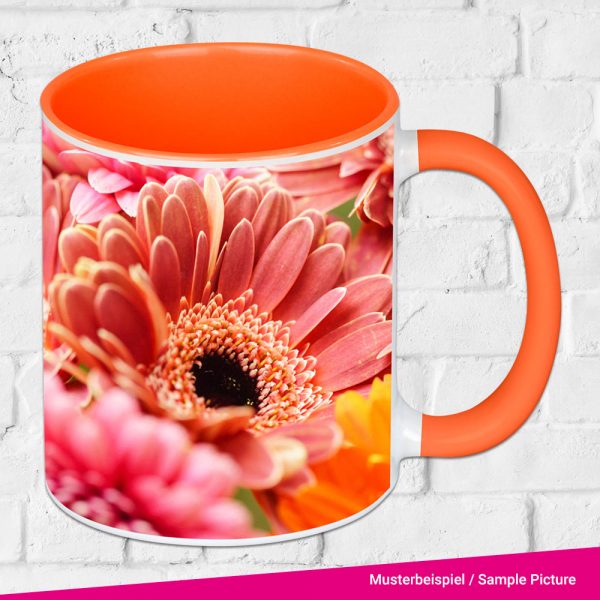 Sublimation Tasse innenteil und Henkel bunt Beispiel