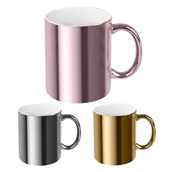 Mugs for sublimation with a metallic look