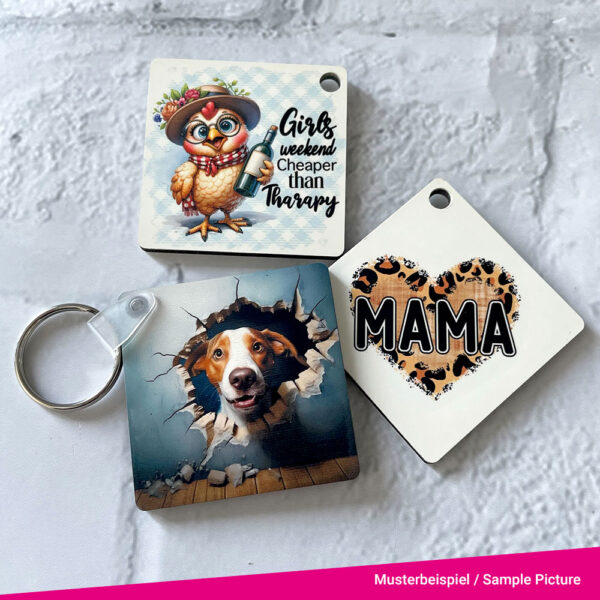 The sublimation keyrings come in a handy pack of 4.